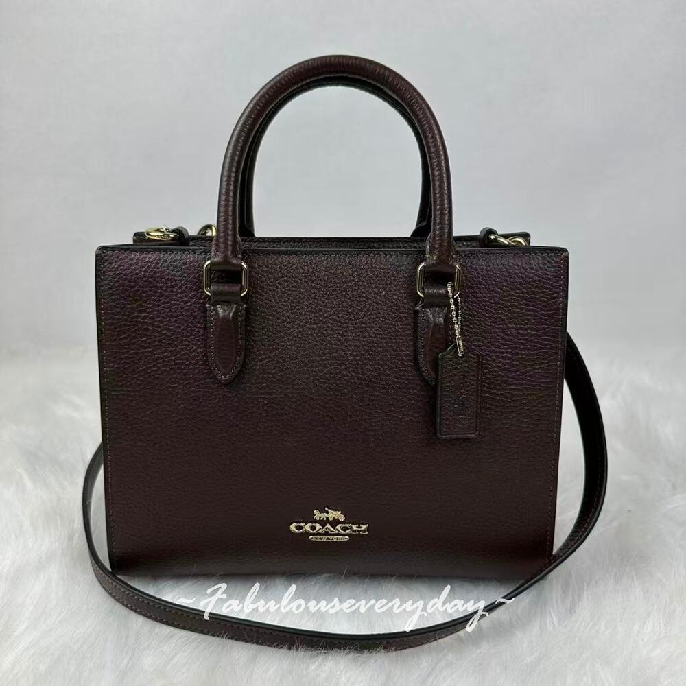 Coach Maggie Small Tote Bag Crossbody In Leather/Gold/Maple CY668 NWT